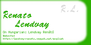 renato lendvay business card